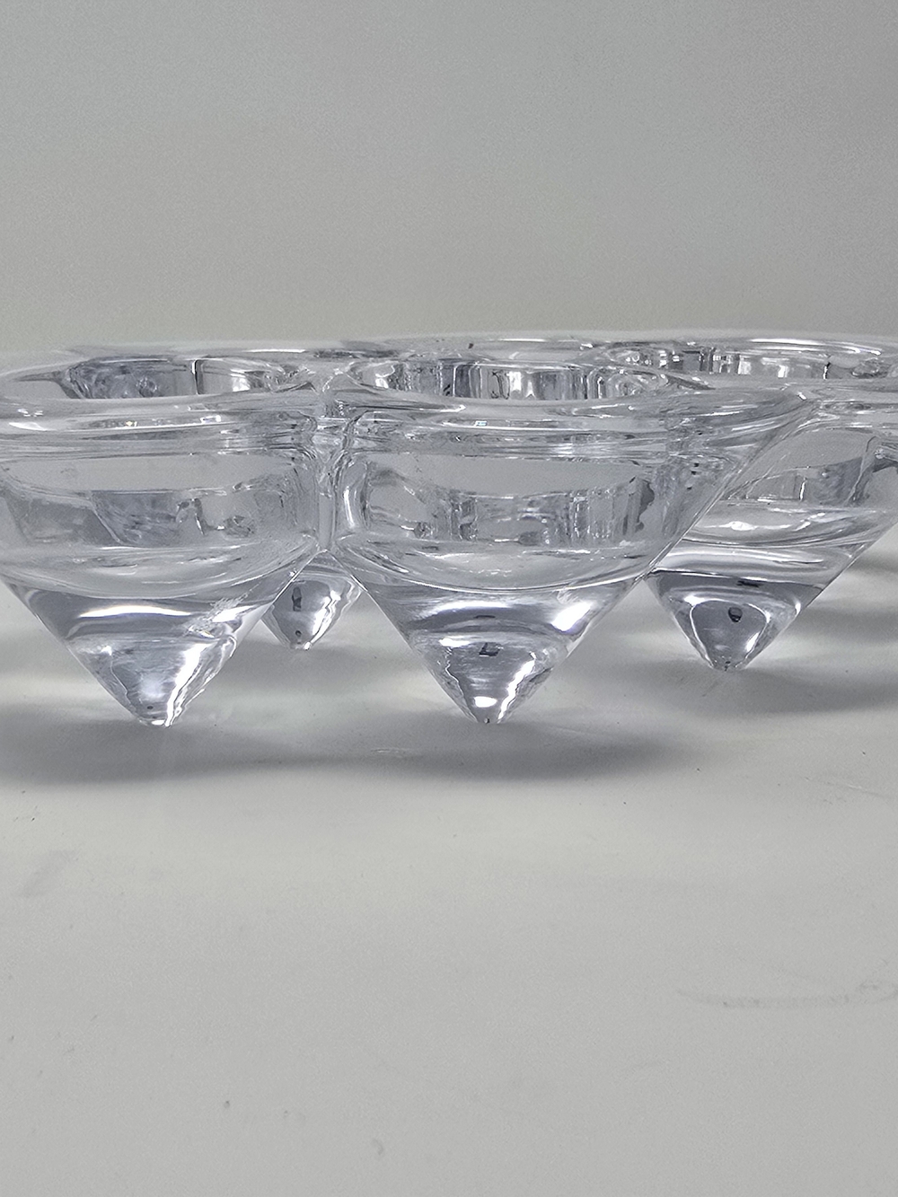 JL JOHN LEWIS Crystal 6 Point Tea Light Votive Candle Holder Vintage with Label - Picture 5 of 6